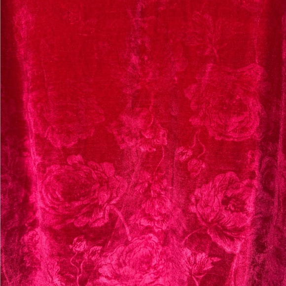 Lane Bryant Red Velvet Burnout Rose Blouse Long Sleeve Size 22/24 Floral - Picture 4 of 7
